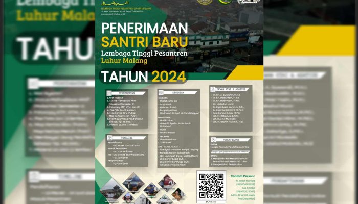 Pesantren Luhur Malang Buka Pendaftaran Penerimaan Santri Baru Tahun 2024