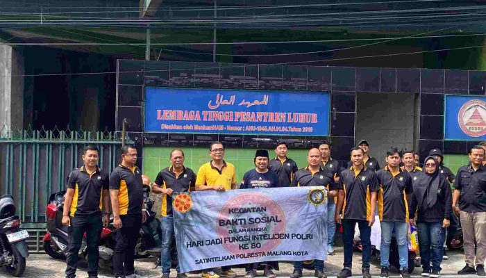 Sambut HUT ke 80 Intelkam Polri, Sat Intelkam Polresta Malang Kota Gelar Baksos di Pesantren Luhur