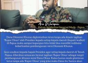 Dukung Pemerintahan Presiden Prabowo-Gibran Dengan LAWAN SERAKAHNOMIC Untuk Benahi Implementasi Kebijakan Otonomi Khusus di Tanah Papua