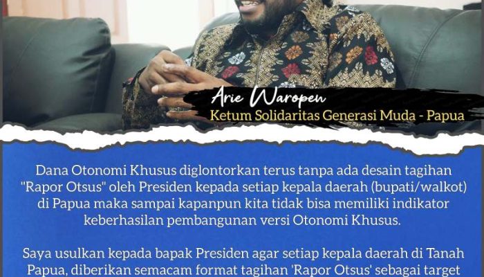 Dukung Pemerintahan Presiden Prabowo-Gibran Dengan LAWAN SERAKAHNOMIC Untuk Benahi Implementasi Kebijakan Otonomi Khusus di Tanah Papua